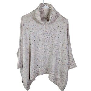 Loft Ivory Multicolor Speckle Oversize Cowl Neck Sweater Dolman Sleeve‎ Small
